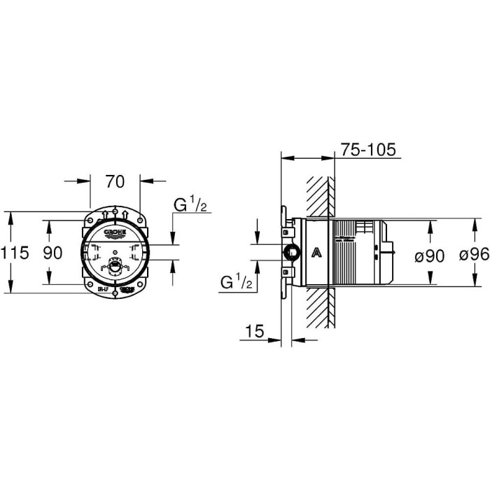 Potinkinis termostatinis dušo komplektas GROHE Grohtherm SmartControl Rainshower SmartActive 310, 34863KF0