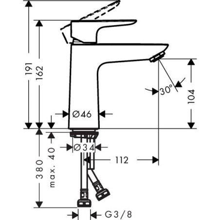 Praustuvo maišytuvas HANSGROHE Talis E 110, 71712670