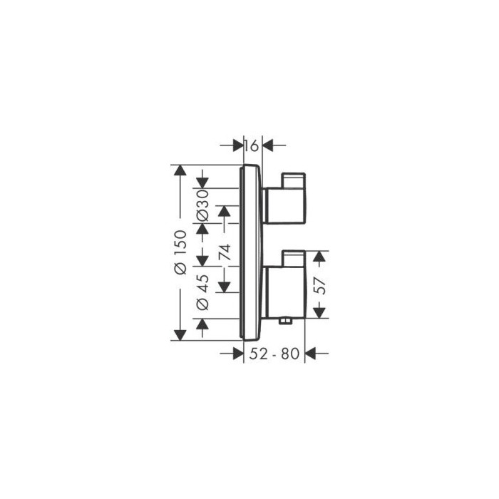 Termostatas HANSGROHE Ecostat S 2 funkcijų, 15758700