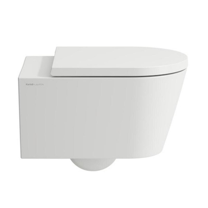 Pakabinamas unitazas Kartell by LAUFEN Rimless su SoftClose dangčiu, balta-matinė