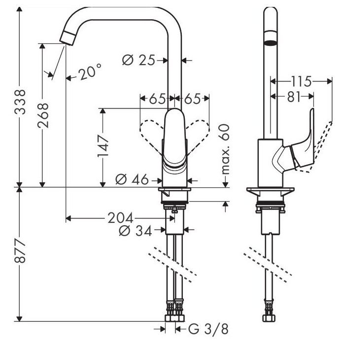 Virtuvės (plautuvės) maišytuvas HANSGROHE Talis M41, 31820670