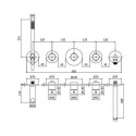 Potinkinis termostatinis vonios maišytuvas su rankiniu dušeliu ir potinkine dalimi PAFFONI Modular Box, MDBOX001+MDE001NO