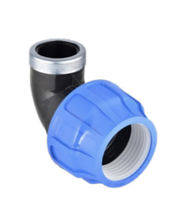 Plastikinė užveržiama alkūnė PE vamzdžiui PIMTAS 63 x 1 1/2" vidus, EX70002413M