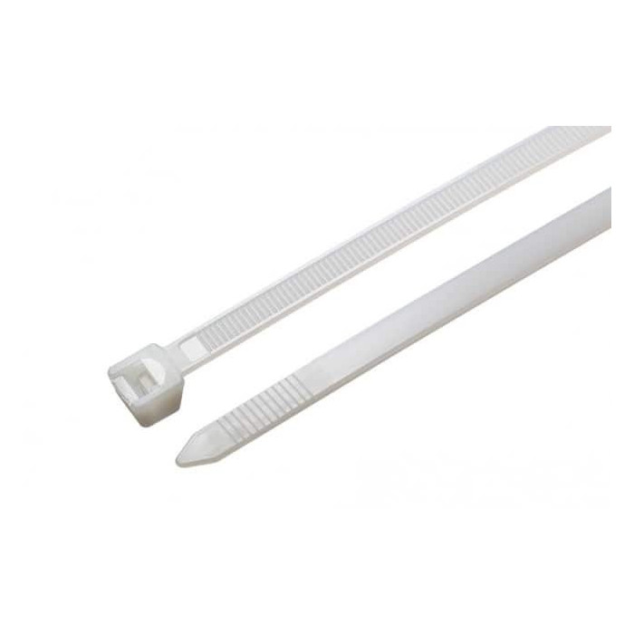 Plastikiniai užtraukiami dirželiai 7,8 x 380 mm, balti