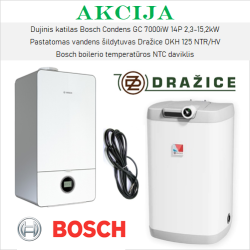 Akcijinis BOSCH 7000iW ir DRAŽICE šildymo įrangos komplektas, 7000iW14P + OKH125NTR/HV + 7735502289