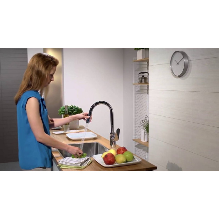 Virtuvinis (plautuvės) maišytuvas su ištraukiamu snapu HANSGROHE Focus, 31815000