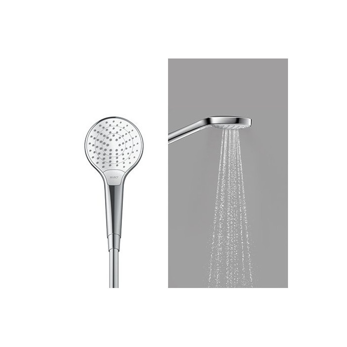 Dušo galvutė HANSGROHE Croma Select S 3jet, Vario Ecosmart, chromas / balta, 26803400