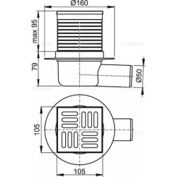 Trapas horizontalus ALCA PLAST APV31 su ""sausu"" sifonu