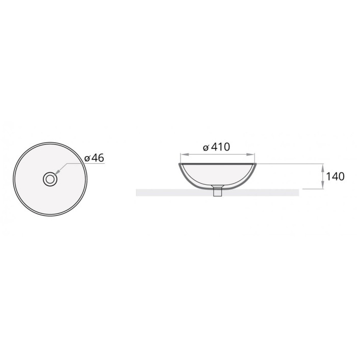 Akmens masės pastatomas praustuvas PAA Round On Silk, balta, 410 mm