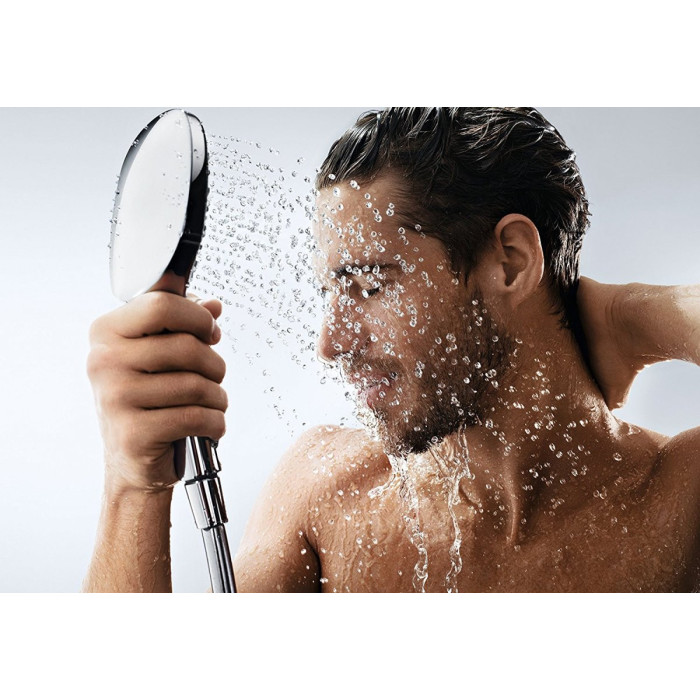 Dušo galvutė HANSGROHE Raindance Select E 120 3 jet Ecosmart, balta / chromas, 26520400