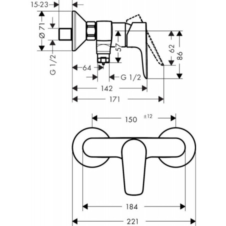 Dušo maišytuvas HANSGROHE Talis E, 71760670
