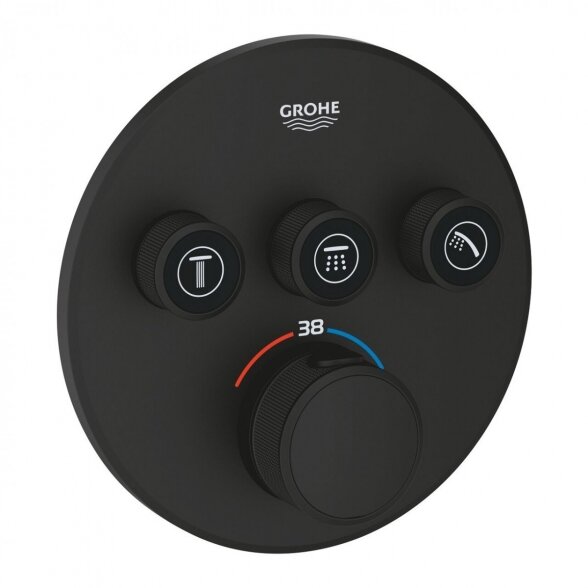 Potinkinis termostatinis dušo komplektas GROHE Grohtherm SmartControl, phantom black Nr. 1 1